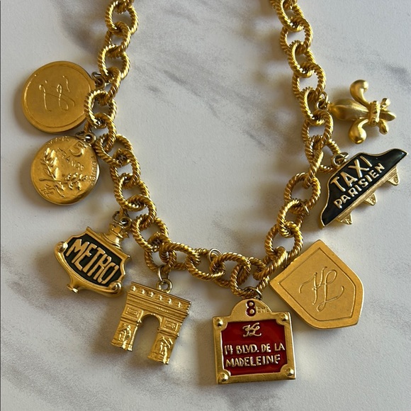 Karl Lagerfeld Vintage Gold Charm Necklace - Picture 4 of 9